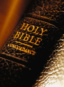 Close up of the Spine of a Bible