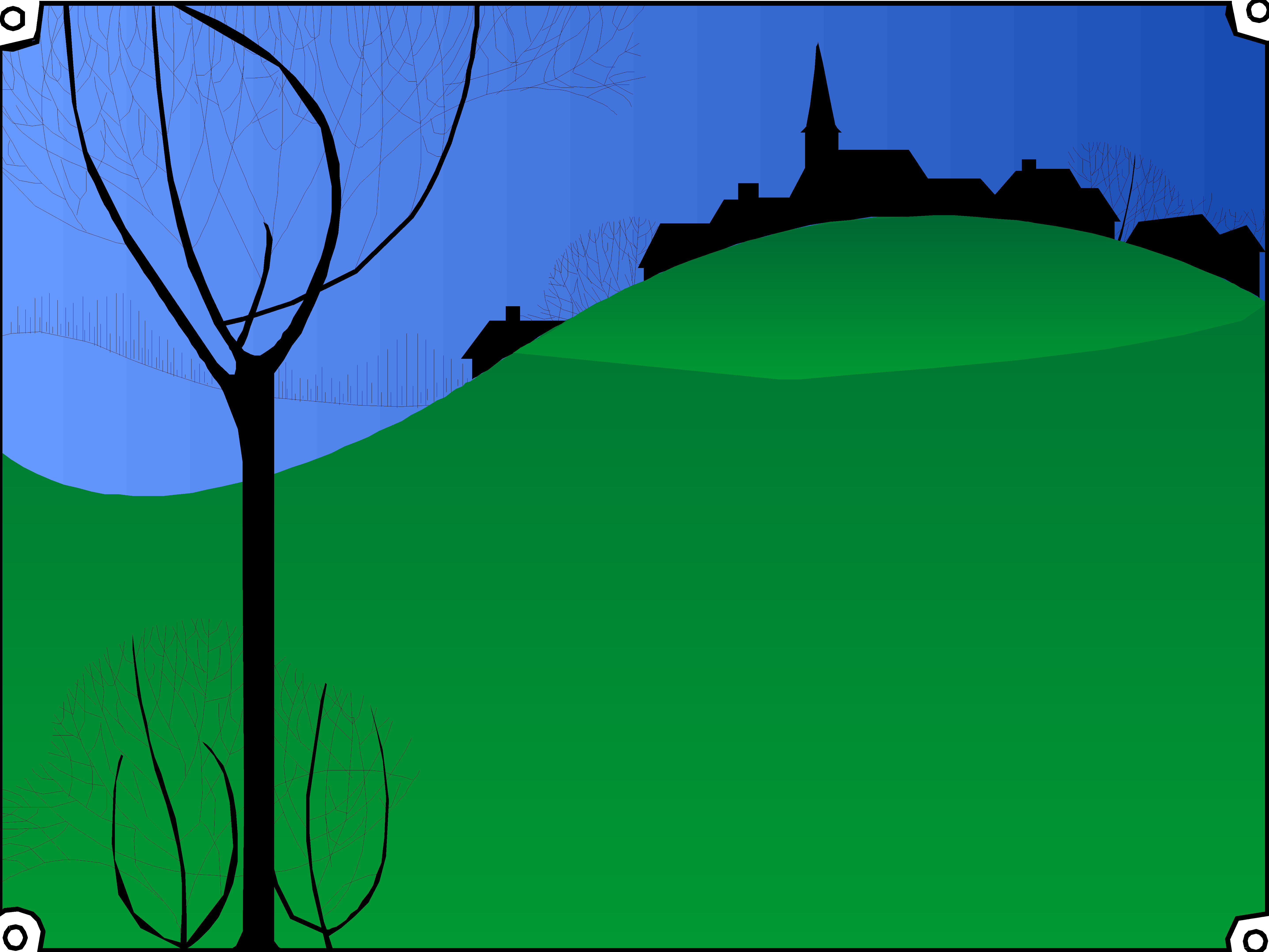 silouette-of-village-on-a-hill.